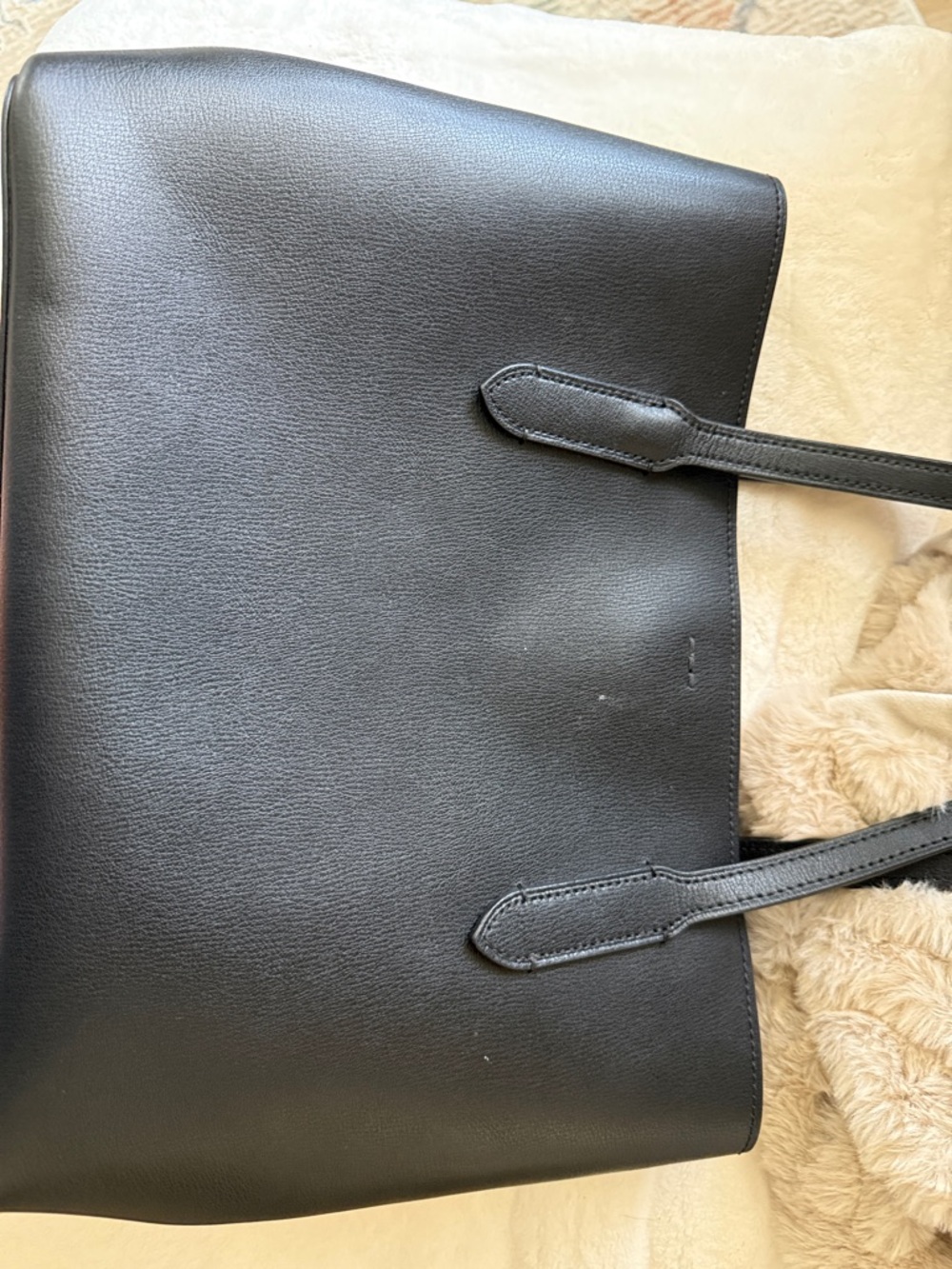 COACH Black Leather Tote with Gold Logo Hardware - Picture 4 of 5